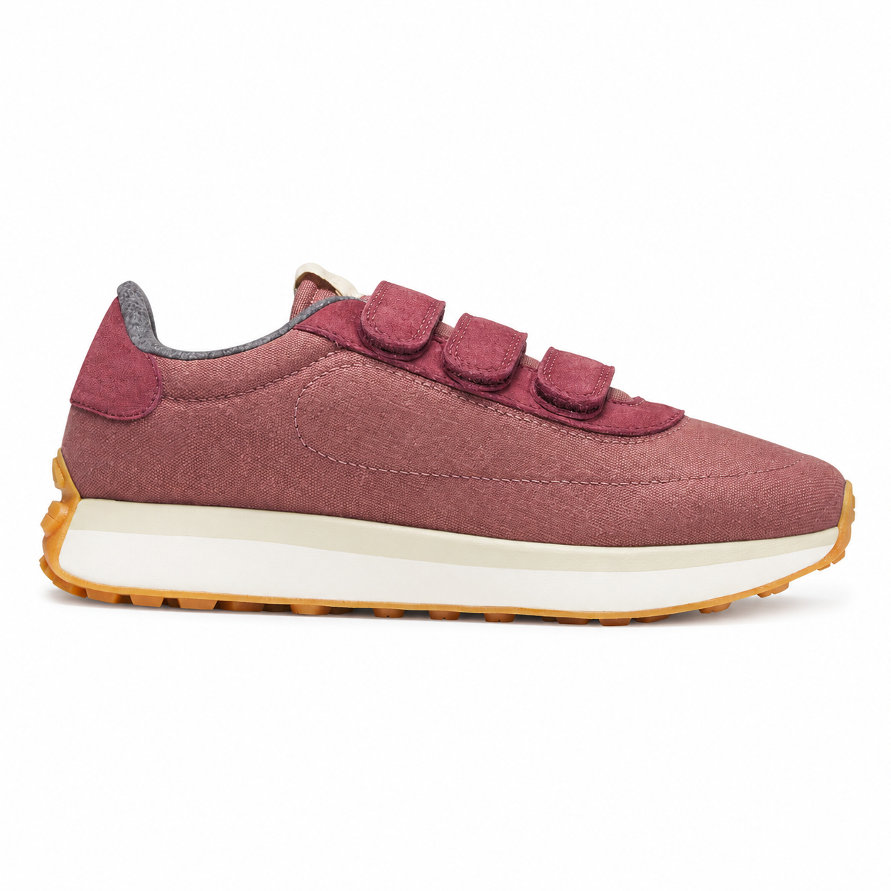 Burgundy Velcro Sneakers – Effortless Comfort